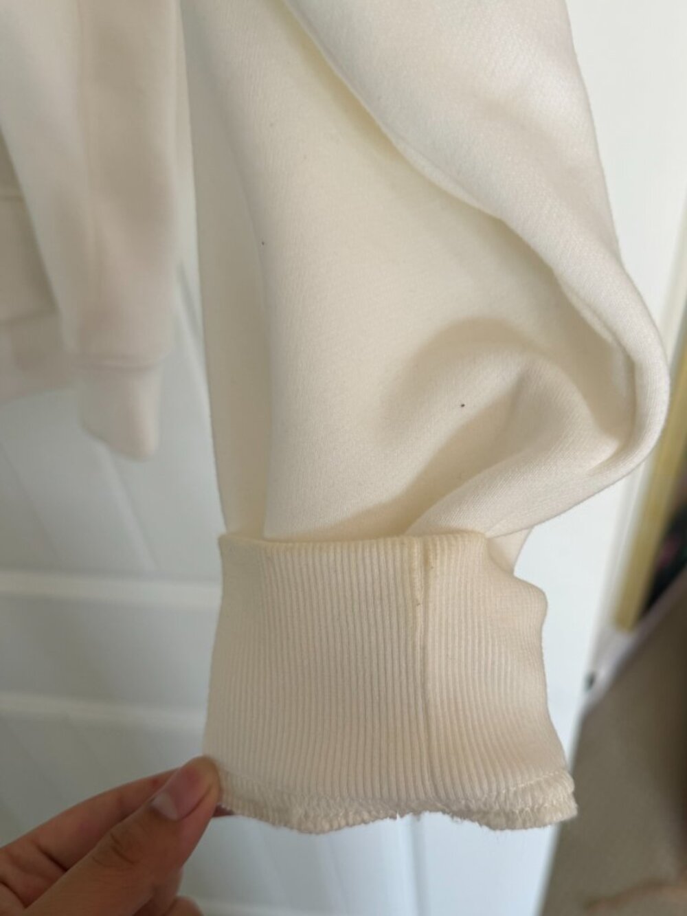 Aritzia TNA Cozy Fleece Perfect Hoodie White Size M – Worn Once - Picture 3 of 4